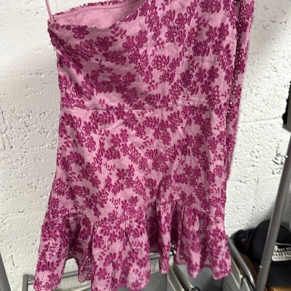 TALULAH Vibrant Pink Dress - Medium - One Shoulder Long Sleeve - LIKE NEW - Picture 4 of 4